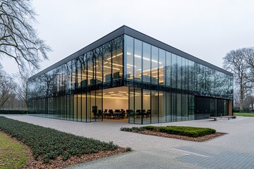 Obraz premium Modern Glass Office Building Architecture - Contemporary Design