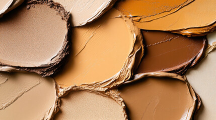 Diverse foundation swatches for makeup and beauty design projects
