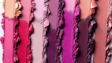 Vibrant lipstick swatches display: beauty and makeup essentials for creative design