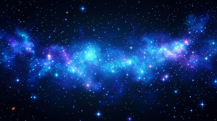 Fototapeta premium Illustration de constellations célestes et ciel nocturne avec étoiles lumineuses et nébuleuses éthérées