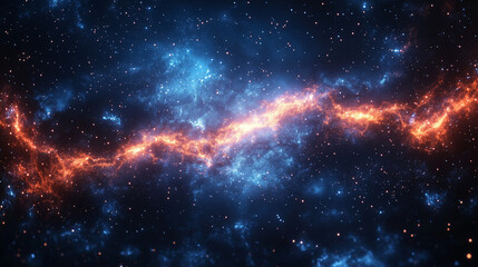 Naklejka premium Illustration de constellations célestes et ciel nocturne avec étoiles lumineuses et nébuleuses éthérées