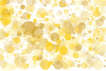 Light yellow, Golden bokeh background. Scalable vector illustration. Pattern with circles of different scale and transparency with overlap. Easy background for banners, web pages, ads, Wallpapers