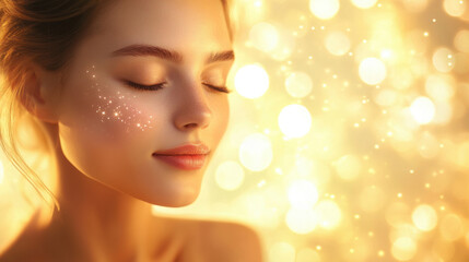 Collagen boosting serum application: radiant skin care studio portrait