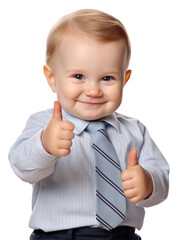 Cute little baby giving a thumbs up