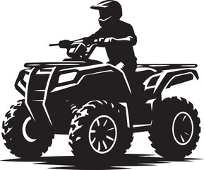 ATV Quad bike vehicle rider silhouette vector illustration isolated on a white background © Md Hasan