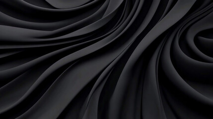 Obraz premium Abstract black fabric with soft curves.