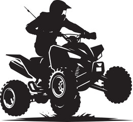 ATV Quad bike vehicle rider silhouette vector illustration isolated on a white background © Md Hasan