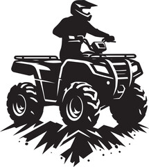 ATV Quad bike vehicle rider silhouette vector illustration isolated on a white background © Md Hasan