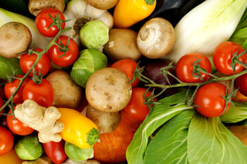 Closeup of Organic Mixed Vegetables
