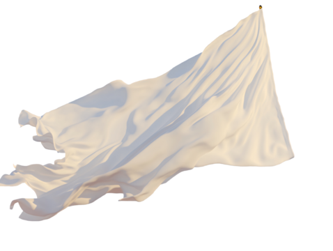 a white flag with a white background