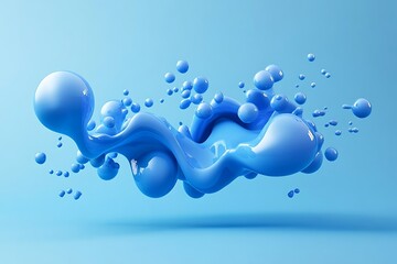hyperrealistic soft focus melting bright blue and white 3d paint for an experimental art exhibition in the style of Cinema 4D rendering
