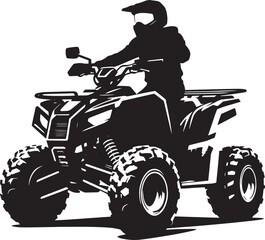 ATV Quad bike vehicle rider silhouette vector illustration isolated on a white background © Md Hasan