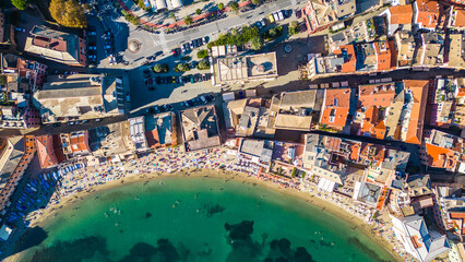Sestri Levante, a picturesque summer resort on the Italian Riviera, is famous for its stunning...