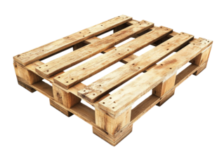 a wooden pallet on a white background