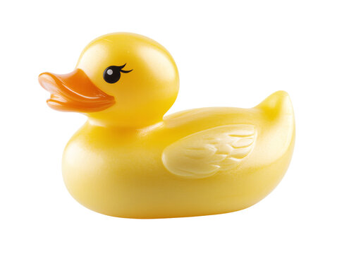 a yellow rubber duck with white wings