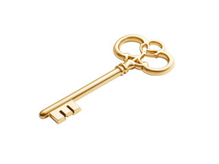 a gold key with a few swirls