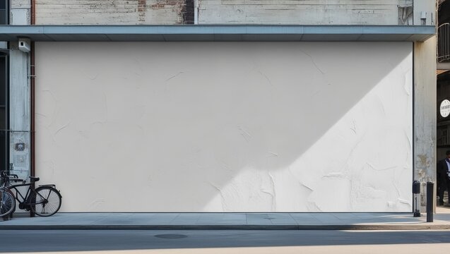 A blank street level wall mural
