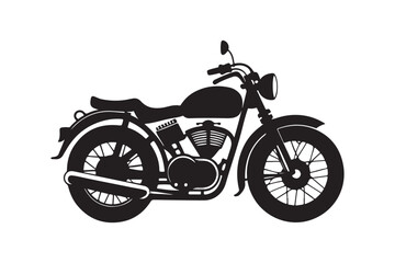 Obraz premium Royal Enfield motorbike Silhouette vector illustration, Motorbike Silhouette vector
