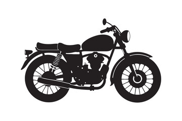 Royal Enfield motorbike Silhouette vector illustration, Motorbike Silhouette vector