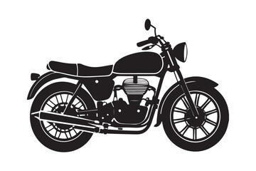 Fototapeta premium Royal Enfield motorbike Silhouette vector illustration, Motorbike Silhouette vector