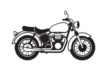 Fototapeta premium Royal Enfield motorbike Silhouette vector illustration, Motorbike Silhouette vector