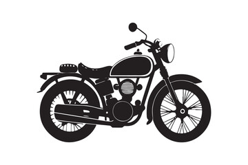 Fototapeta premium Royal Enfield motorbike Silhouette vector illustration, Motorbike Silhouette vector