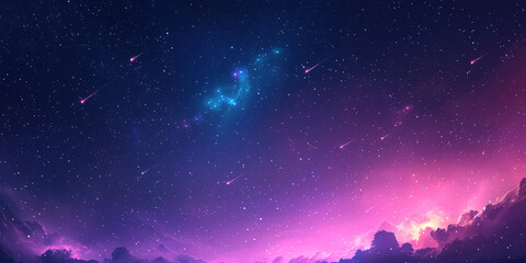 Fototapeta premium space meteorites flying across the starry sky.