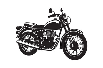 Obraz premium Royal Enfield motorbike Silhouette vector illustration, Motorbike Silhouette vector
