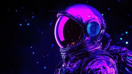 Futuristic Astronaut with Vibrant Colors and Effects