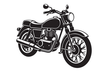 Royal Enfield motorbike Silhouette vector illustration, Motorbike Silhouette vector