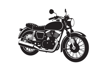 Obraz premium Royal Enfield motorbike Silhouette vector illustration, Motorbike Silhouette vector