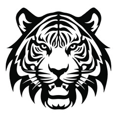 Majestic Tiger Head Illustration,Realistic Tiger Head Portrait Design