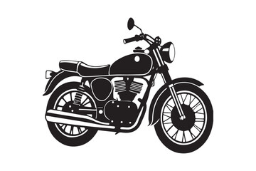 Obraz premium Royal Enfield motorbike Silhouette vector illustration, Motorbike Silhouette vector