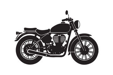 Royal Enfield motorbike Silhouette vector illustration, Motorbike Silhouette vector