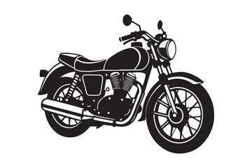 Obraz premium Royal Enfield motorbike Silhouette vector illustration, Motorbike Silhouette vector
