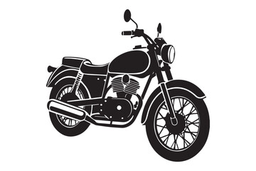 Obraz premium Royal Enfield motorbike Silhouette vector illustration, Motorbike Silhouette vector