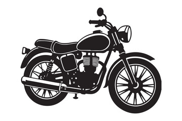 Fototapeta premium Royal Enfield motorbike Silhouette vector illustration, Motorbike Silhouette vector
