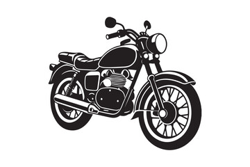 Fototapeta premium Royal Enfield motorbike Silhouette vector illustration, Motorbike Silhouette vector