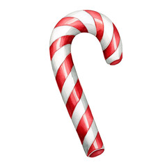 Fototapeta premium Watercolor red and white Christmas candy cane isolated on white background