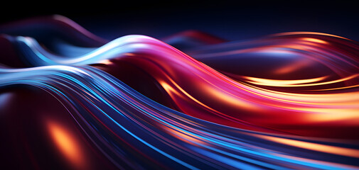 Fototapeta premium Dynamic Colorful Waves Captivating Light and Form Generated by AI