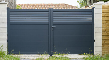 Portail en aluminium d'une maison