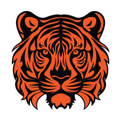 Majestic Tiger Head Illustration,Realistic Tiger Head Portrait Design