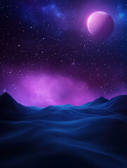 Obraz premium Surreal Cosmic Landscape with Purple Planet