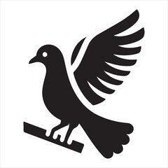 Vector illustration of a bird logo, bird logo design, animal art, fly, black and white, fly, and fly graphic silhouette The wildlife wing