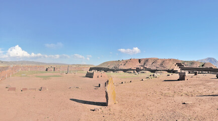 Kalasasaya Temple in  Tiwanaku  Pre-Columbian archaeological site in western Bolivia 