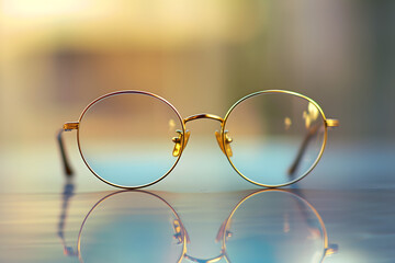 Optical Glasses on Reflective Surface - Clarity and Precision  