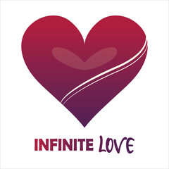 Gradient Heart with Infinite Love Text.