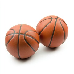 Fototapeta premium Basketballs isolated on a white background, in a simple style