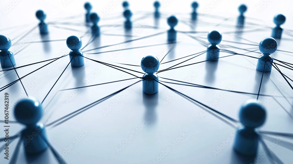 Aufkleber network connecting business people sharing information and resources