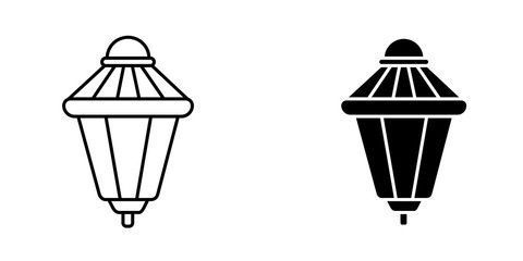 Street lamp icon. filled and line stroke icons